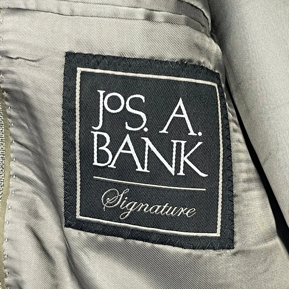 Jos A Bank Signature Tan Plaid SILK + WOOL‎ 42R Blazer Sport Coat Suit Jacket